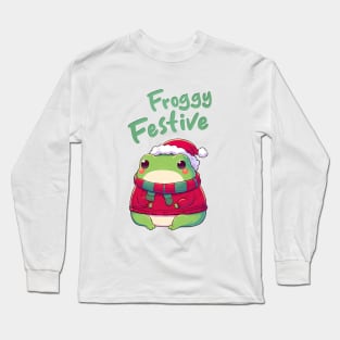 Froggy Festive Christmas Frog Long Sleeve T-Shirt